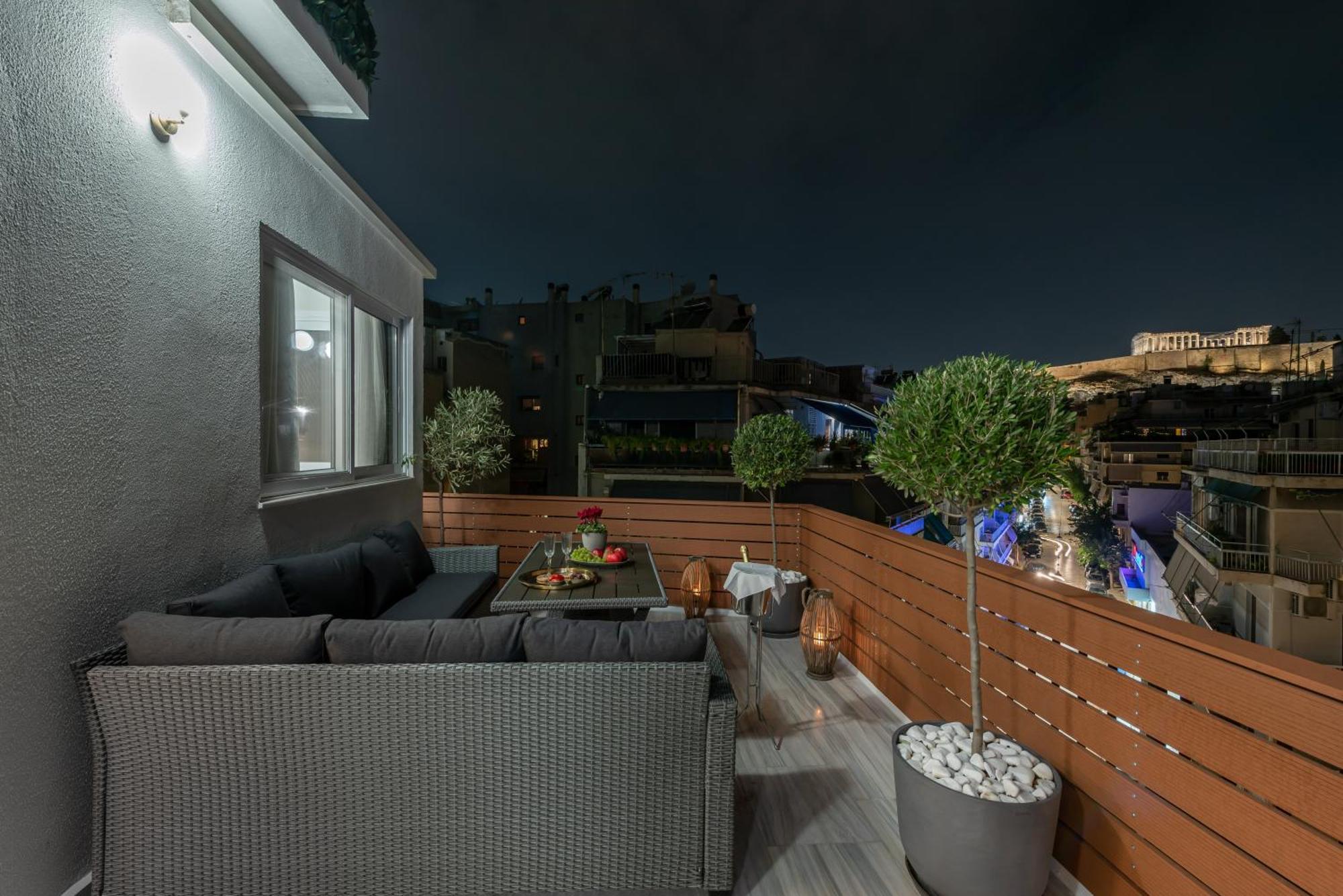 Ferienwohnung Acropolis Divine Penthouse Athen Exterior foto